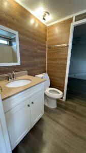 Brown and white bath