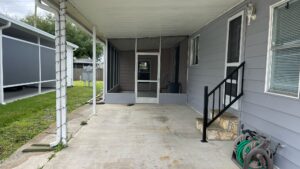 Back exit of mobile home